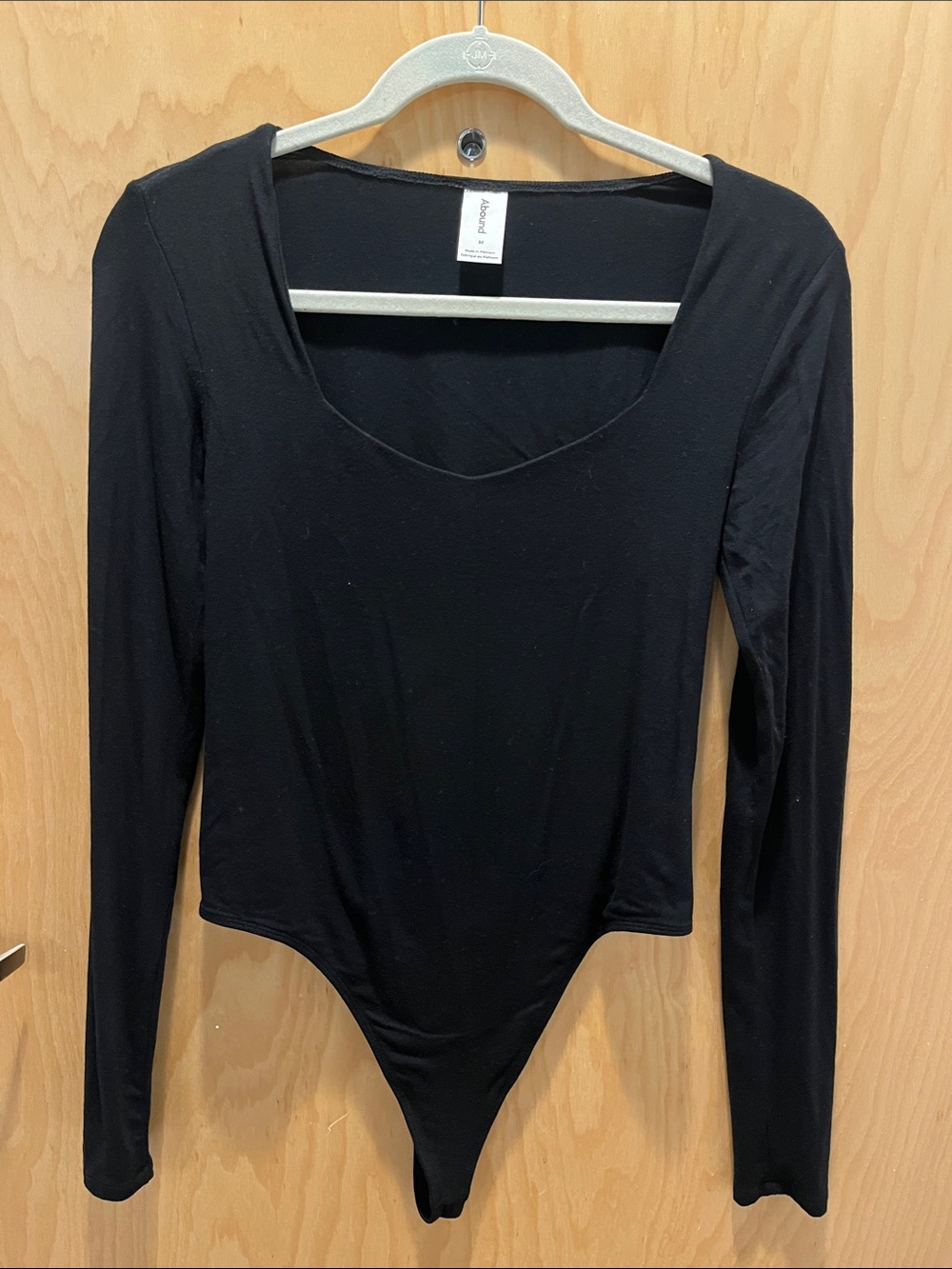 Abound Black Long-Sleeve Scoop Neck Bodysuit